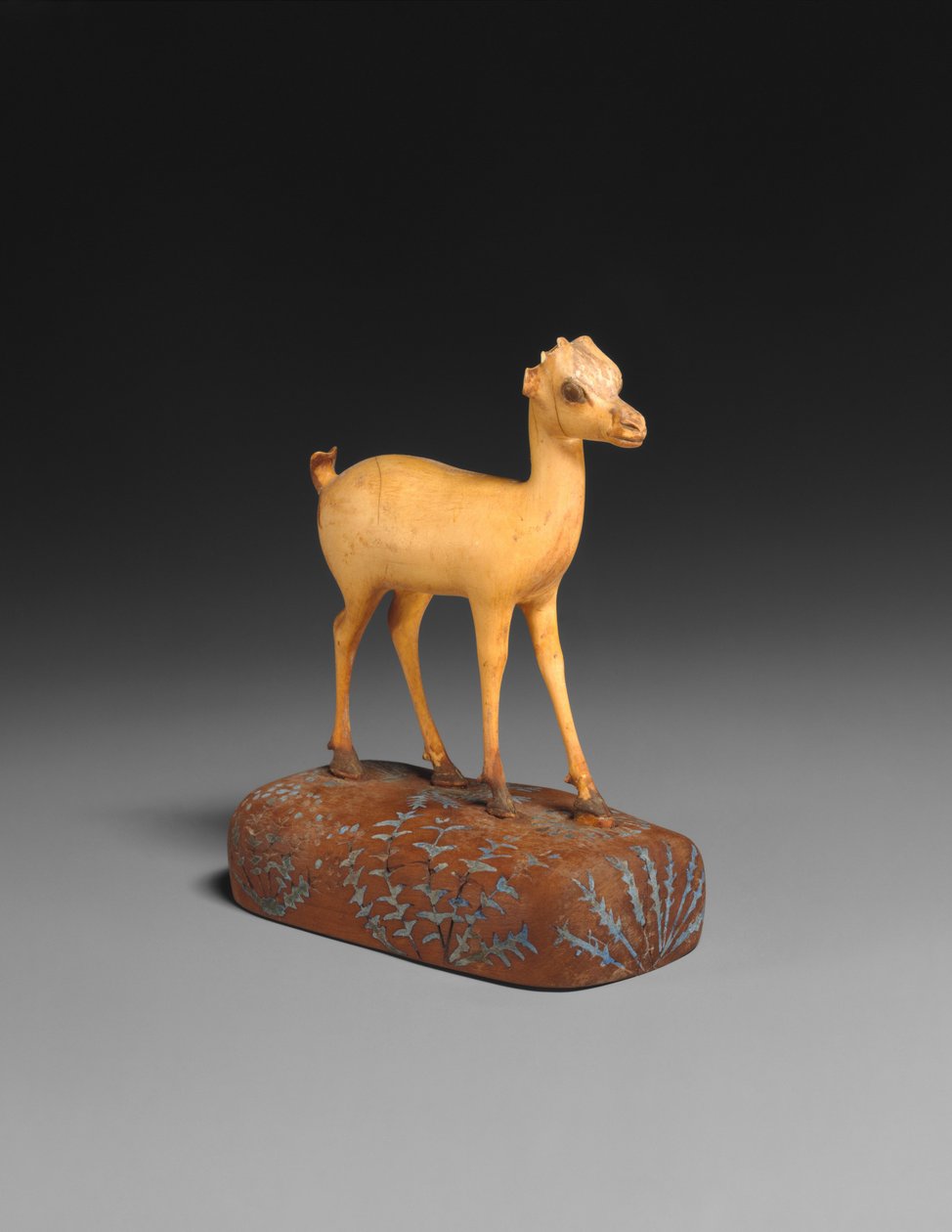 Gasell, ca. 1390–1353 f.Kr. (elefant elfenben, trä, blåpigmentinlägg) av Egyptian 18th Dynasty