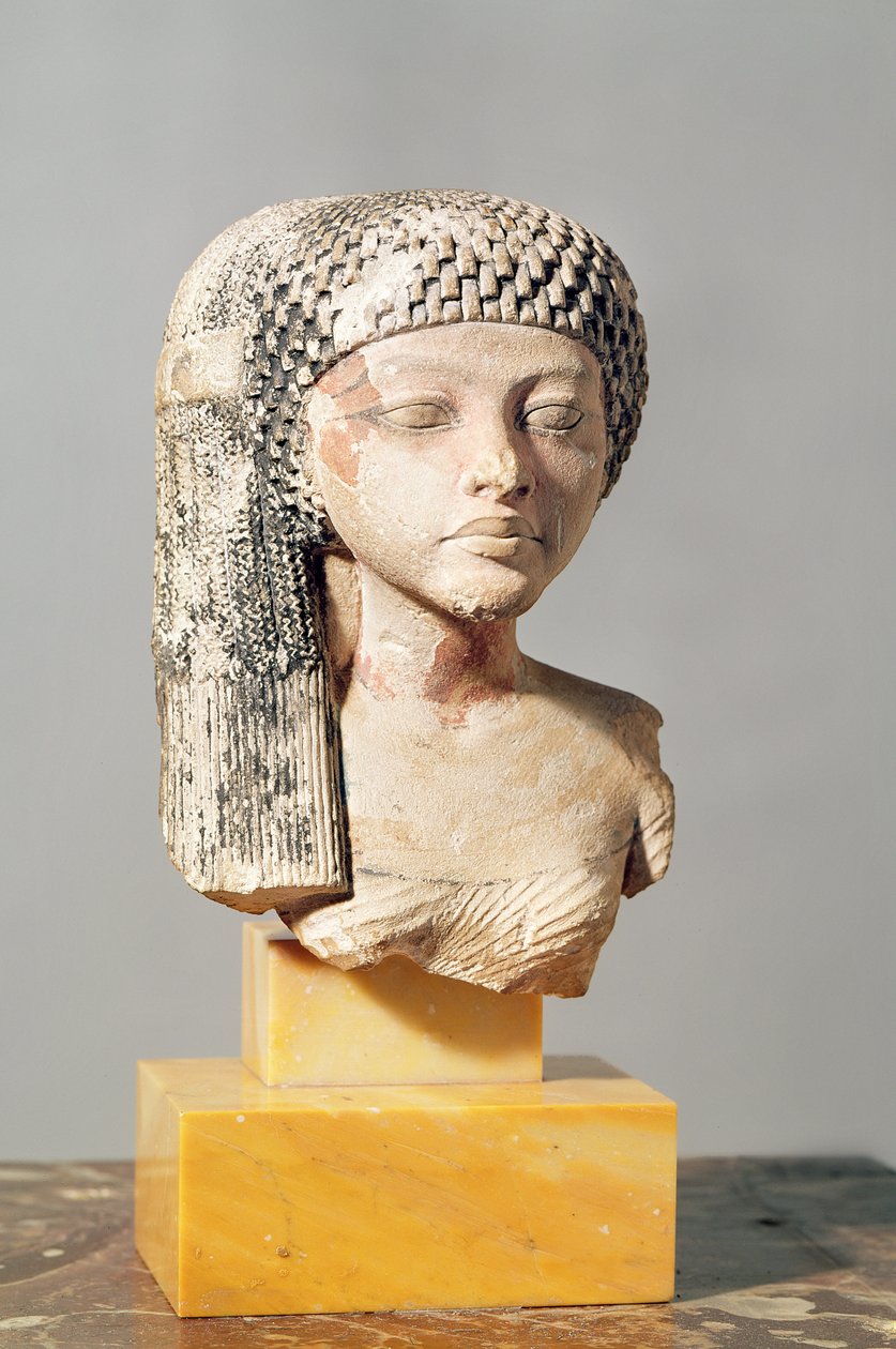 Chef för en prinsessa från familjen Akhenaten, Nya kungariket (målad kalksten) (se även 107940, 116813, 370210) av Egyptian 18th Dynasty
