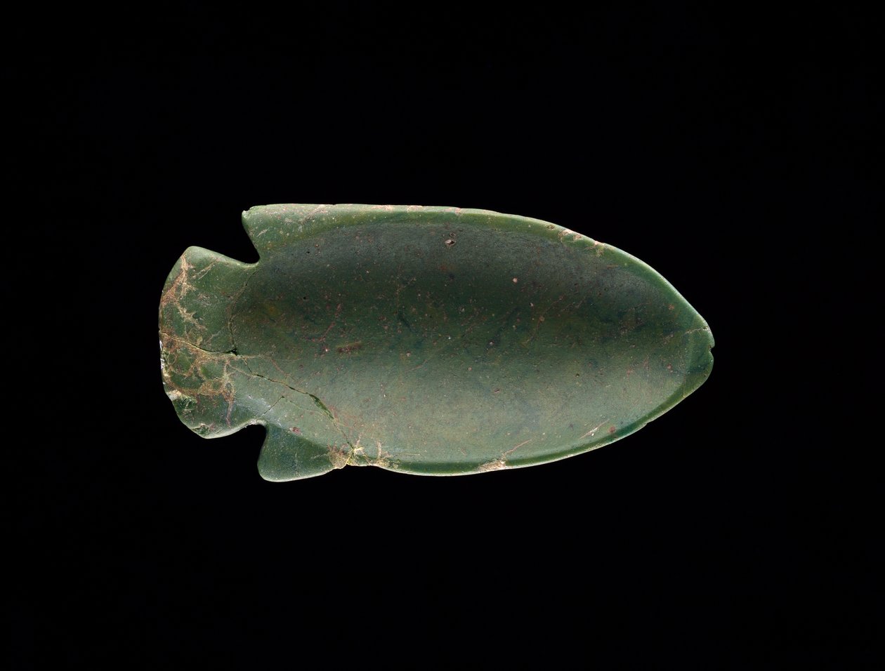 Insidan av en fiskformad skål (glas) (se även 182794) av Egyptian 18th Dynasty