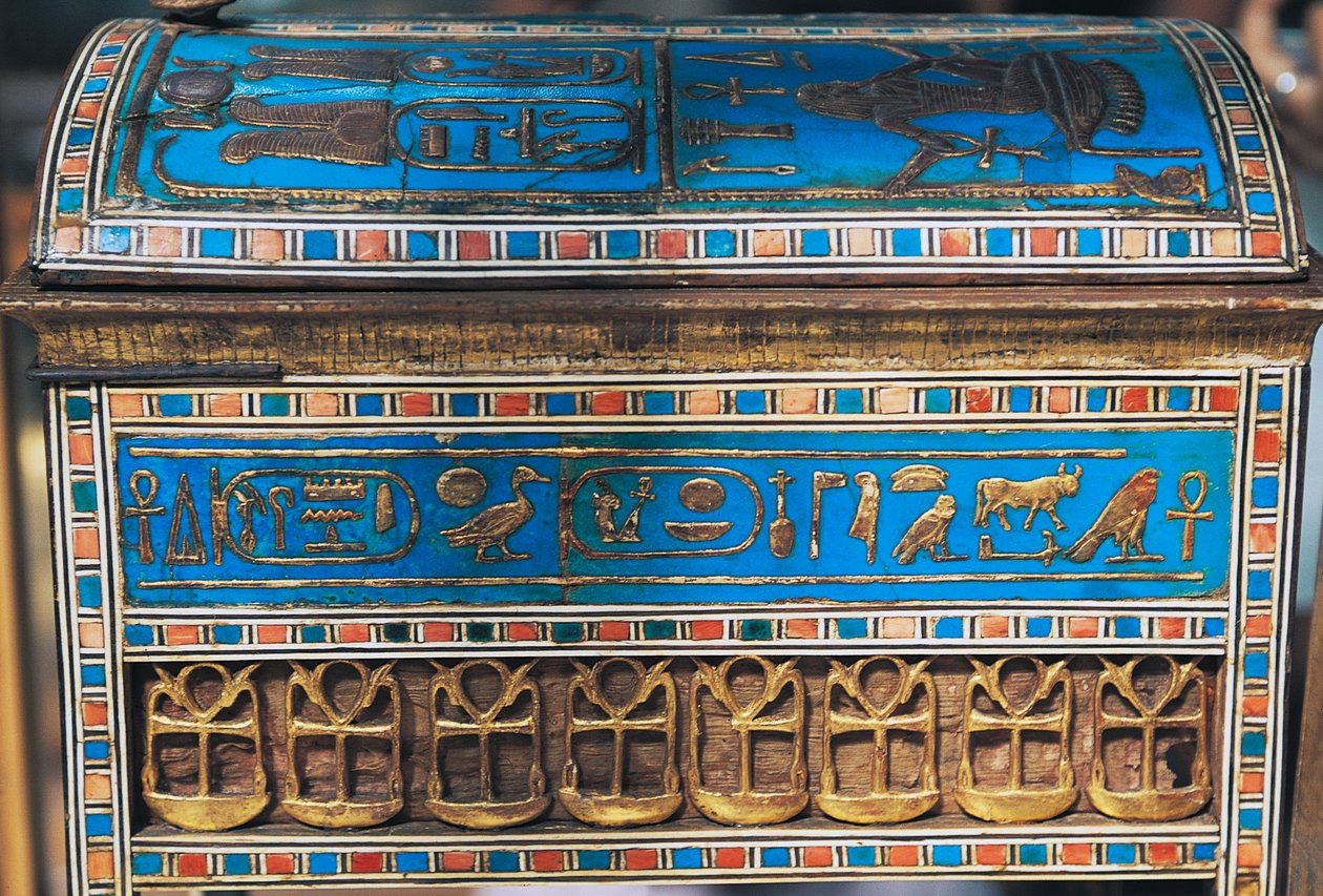 Amenhotep III:s och Teyes smycken, från Yuia och Thuias grav, Konungarnas dal, Egypten, Egyptisk civilisation, Nya riket, XVIII:e dynastin av Egyptian 18th Dynasty