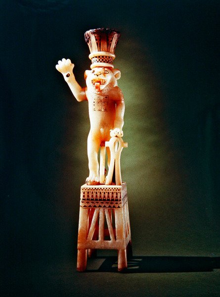 Pleomorphic unguent vas, från Tutankhamons grav, New Kingdom (alabaster) av Egyptian 18th Dynasty