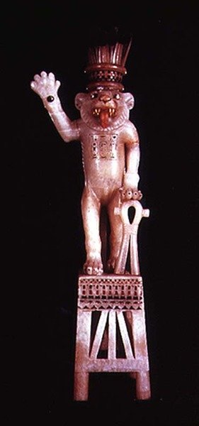 Pleomorphic unguent vas, från Tutankhamons grav, New Kingdom (alabaster) av Egyptian 18th Dynasty