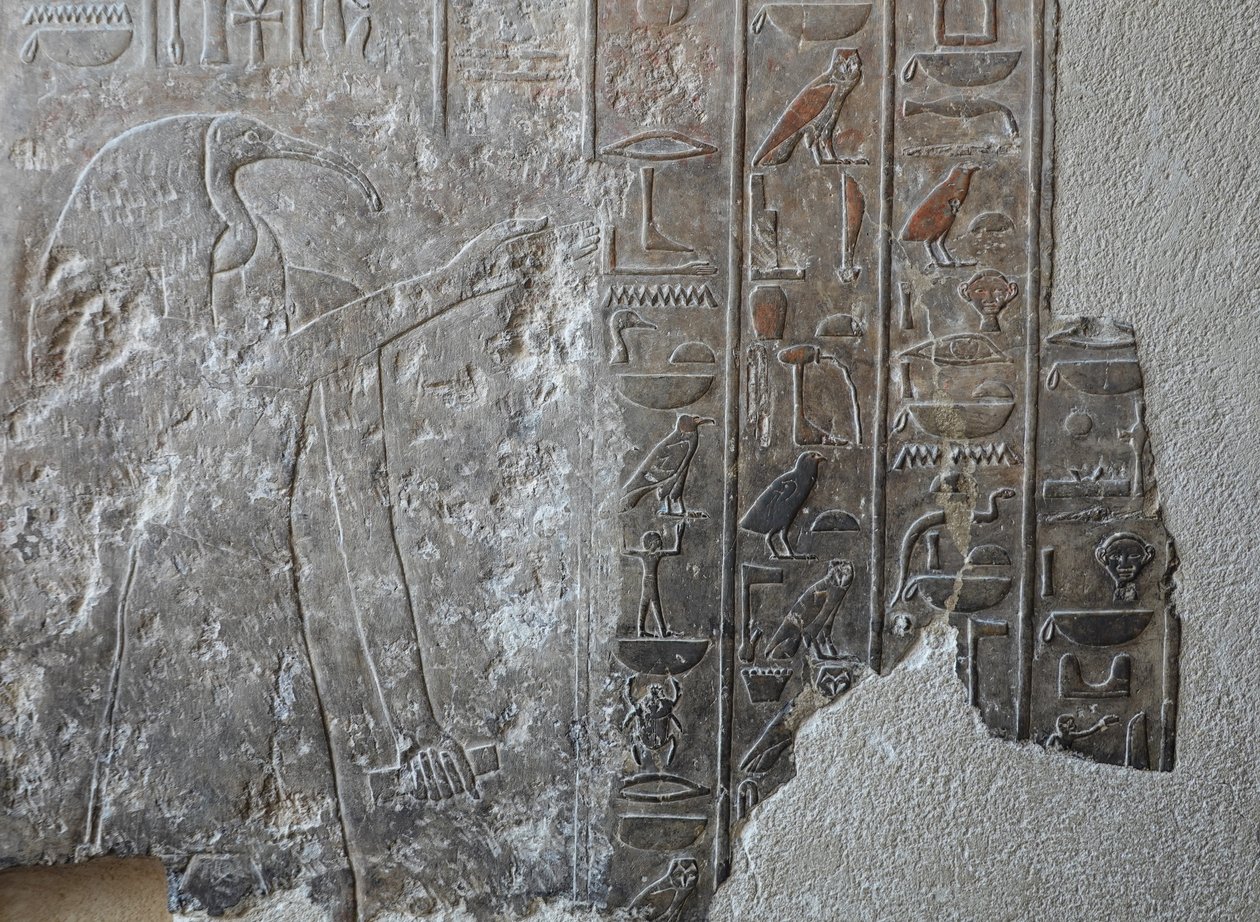 Låg relief. Hatshepsut begravningstempel, Deir el Bahari av Egyptian 18th Dynasty