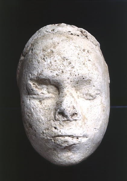 Manlig mask, möjligen en skulptörstudie, från Tell El-Amarna, ca 1353-1295 f.Kr. (gips) av Egyptian 18th Dynasty