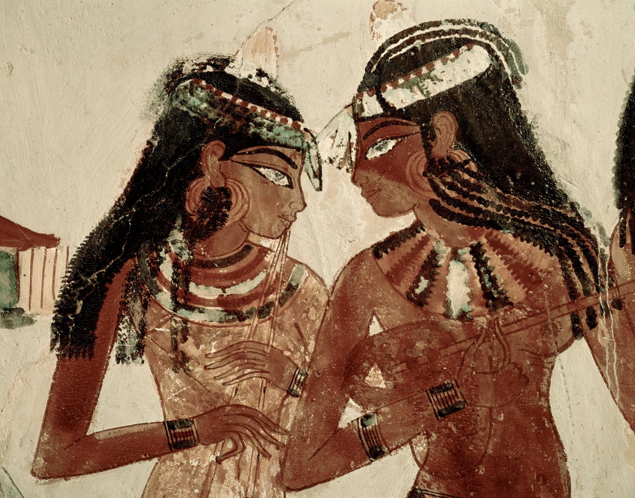 Musiker vid en bankett (väggmålning) av Egyptian 18th Dynasty