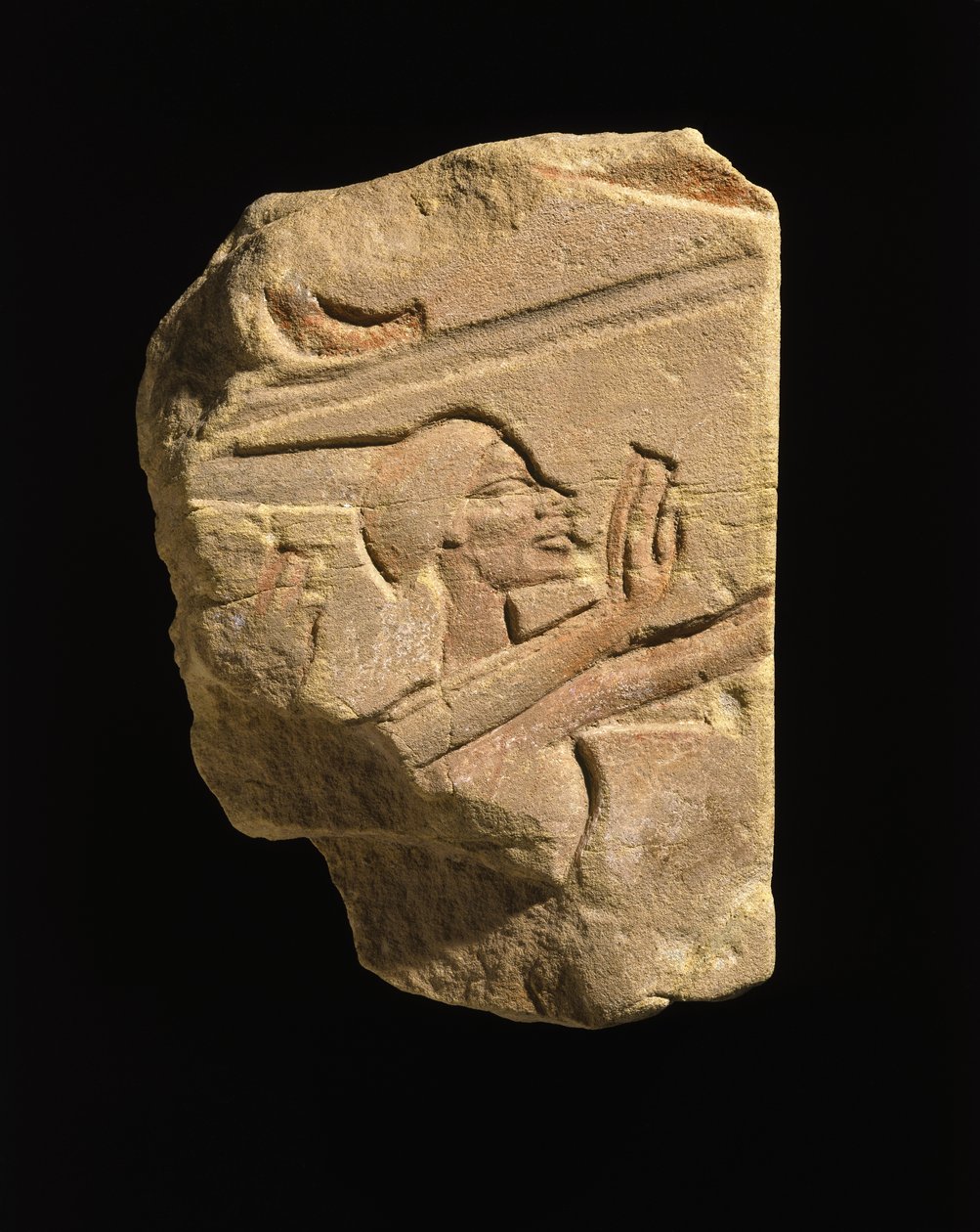 Nubisk i en gest av tillbedjan, från Karnak, Egypten, Amarnaperioden, Nya kungariket, ca 1353-1336 f.Kr. (sandsten) av Egyptian 18th Dynasty
