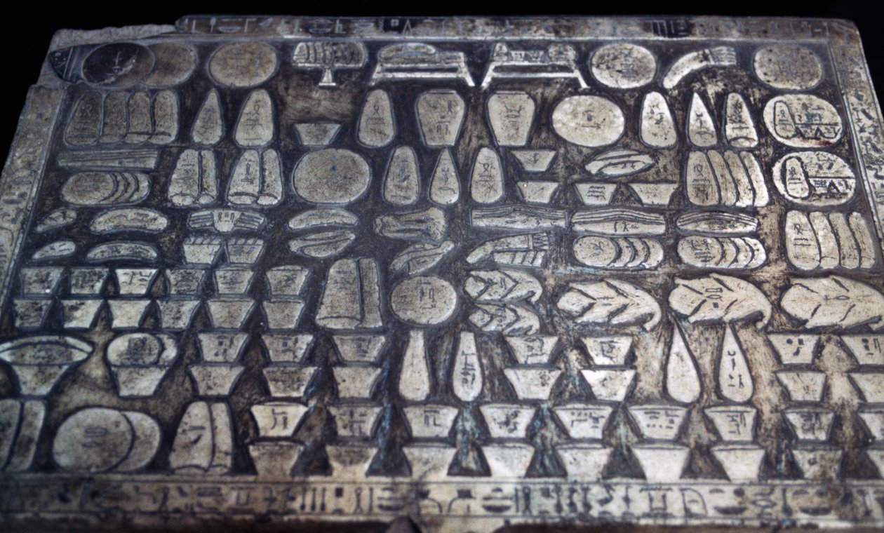 Offerbord, Egyptisk civilisation, Nya riket, Dynasti XVIII, Detalj av Egyptian 18th Dynasty