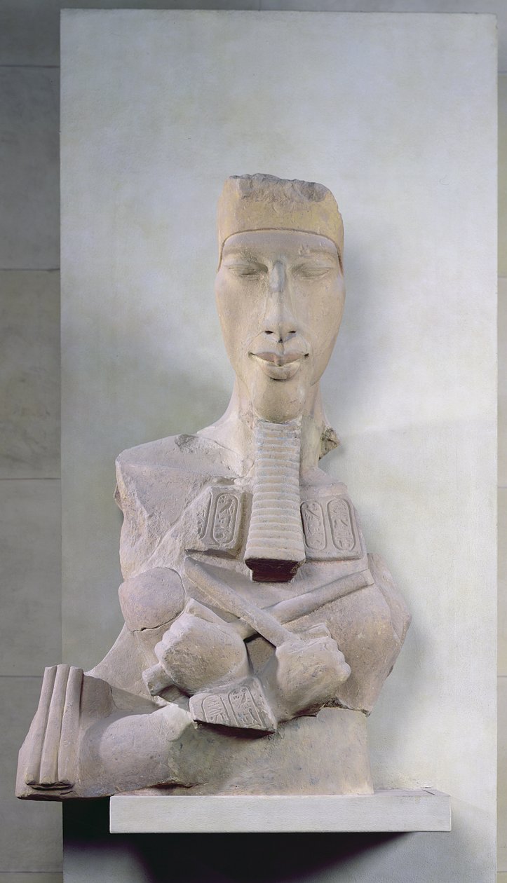 Osirid-pelaren av Amenophis IV (Akhenaten) från Karnak, Amarna-perioden, Nya kungariket, ca 1353-37 f.Kr. (sandsten) av Egyptian 18th Dynasty