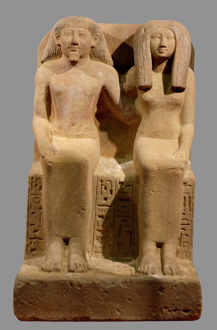 Ounsu, skrivare och bokhållare, och hans fru Imenhetep ... av Egyptian 18th Dynasty