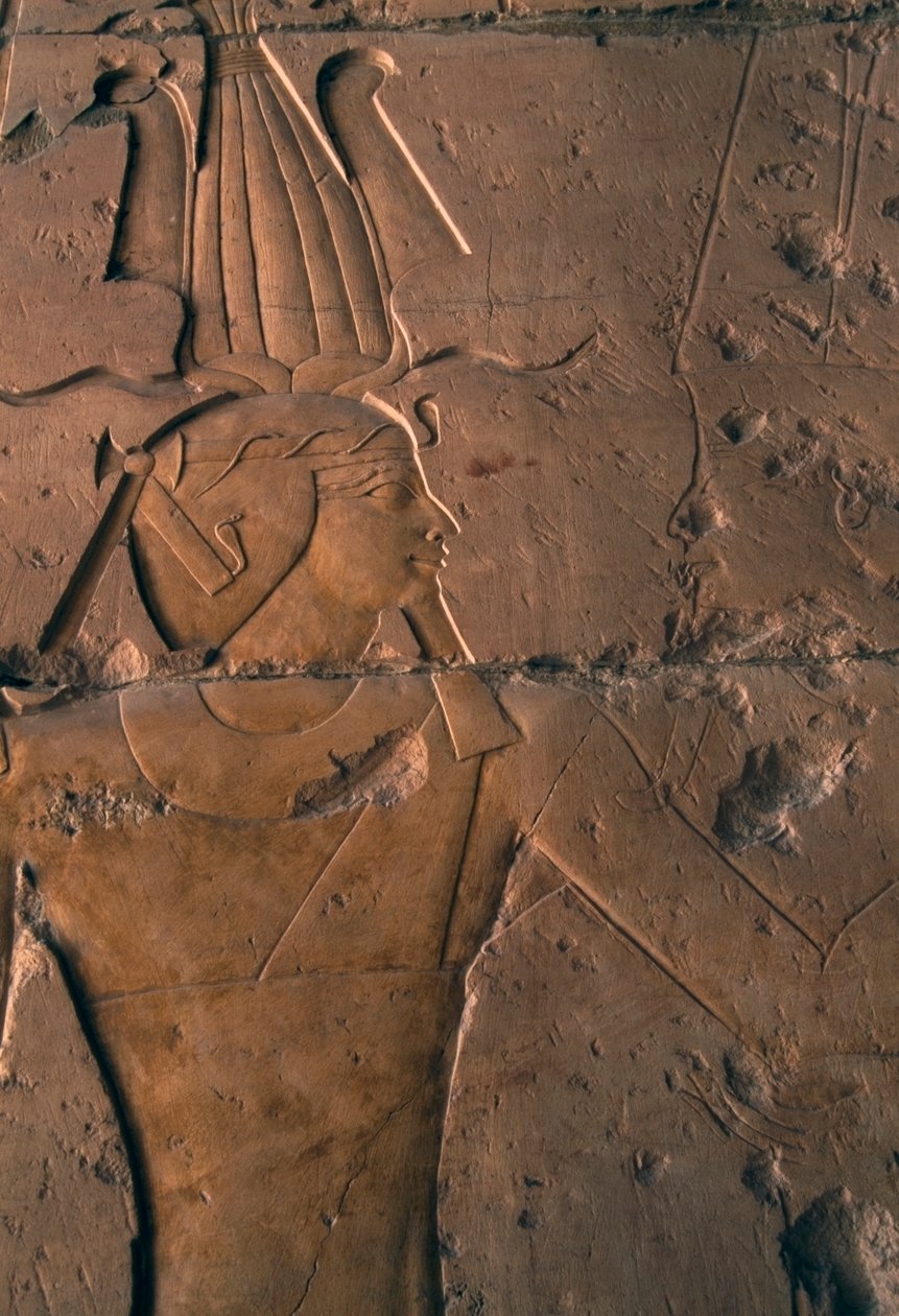 Målad relief, Hatshepsuts dödstempel, Deir el-Bahri, thebansk nekropol (UNESCO:s världsarvslista) av Egyptian 18th Dynasty