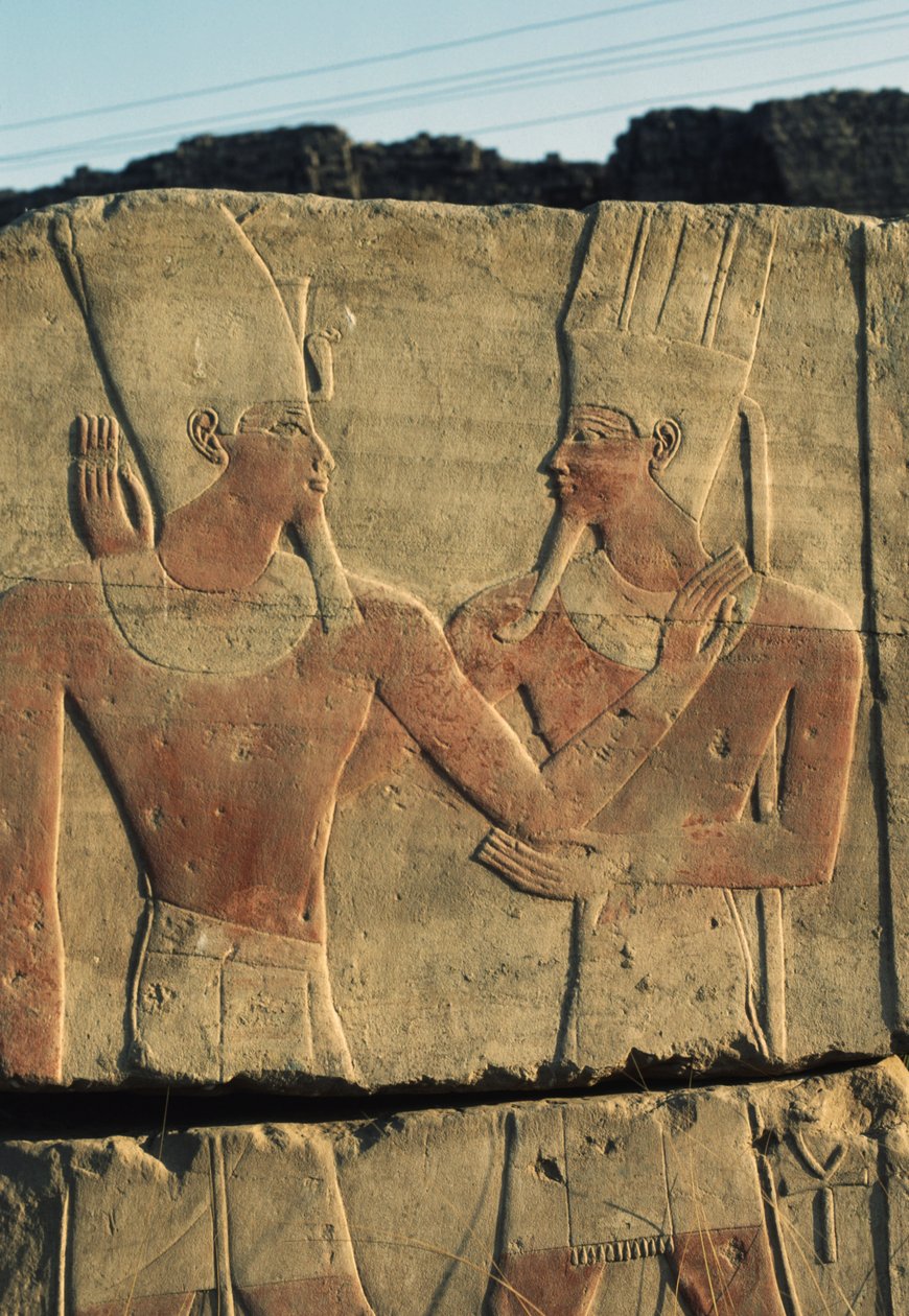 Målad relief, Amuns tempel, Karnaks tempelkomplex (UNESCO:s världsarvslista) av Egyptian 18th Dynasty