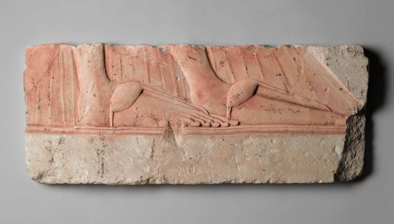 Relief föreställande kungliga kvinnors sandalfötter, från Tell el-Amarna, New Kingdom, ca 1353-1332 f.Kr. (kalksten) av Egyptian 18th Dynasty