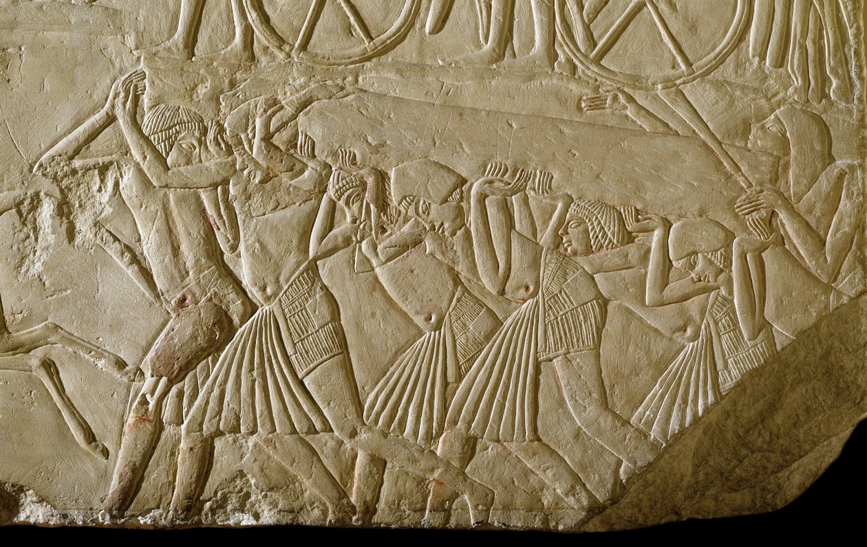 Relief från Horemhebs grav (sten) av Egyptian 18th Dynasty