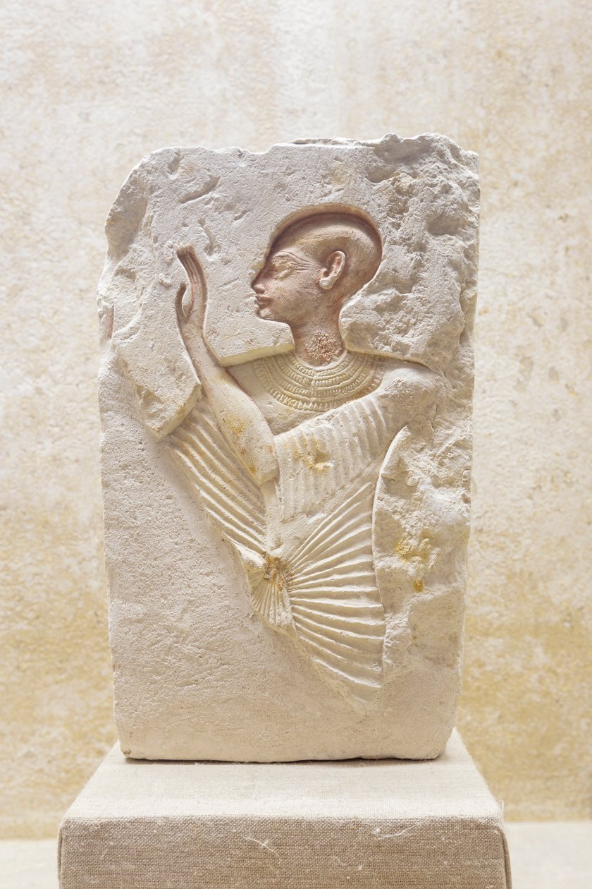 Lättnad av en präst, nytt rike av Egyptian 18th Dynasty