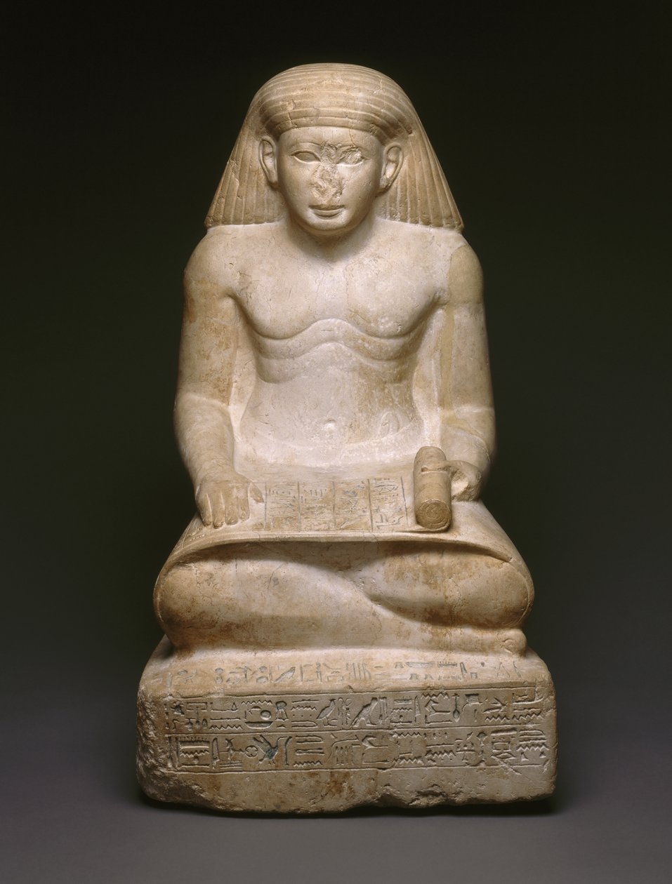 Scribestaty av Amunhotep, son till Nebiry, ca 1426-1400 f.Kr. (kalksten) (se 200932) av Egyptian 18th Dynasty