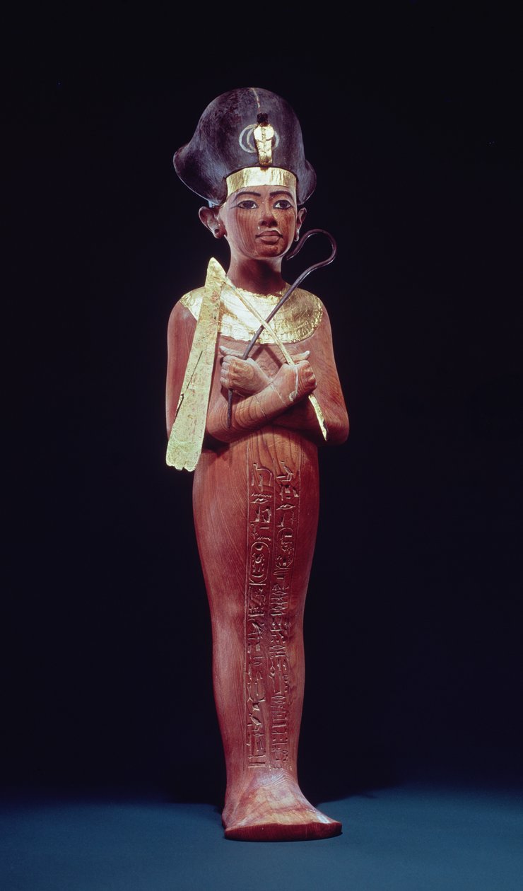 Shabti-figur av kungen från Tutankhamons grav (ca 1370-1352 f.Kr.) Nya kungariket (förgyllt trä) av Egyptian 18th Dynasty