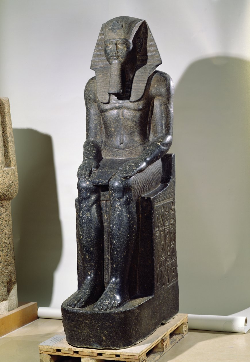 Staty av Amenophis III (ca 1391-1353 f.Kr.) från Tanis, New Kingdom (diorit) av Egyptian 18th Dynasty