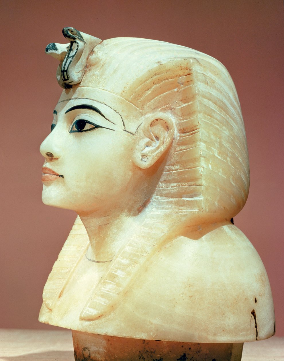 Propp från en av urnorna, från Tutankhamons grav (ca 1370-52 f.Kr.) Nya kungariket (alabaster) av Egyptian 18th Dynasty