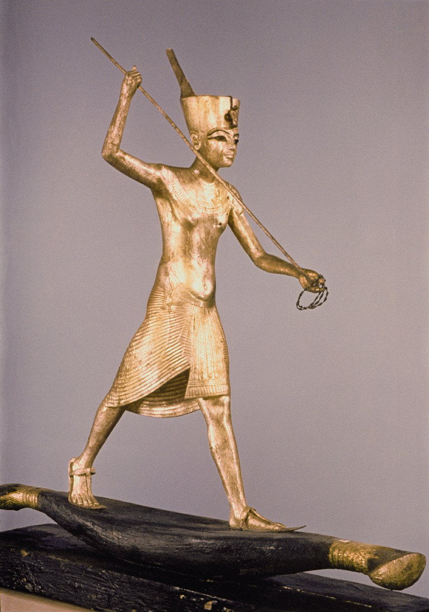 Harpunaren, från Tutankhamons grav (ca 1370-1352 f.Kr.) Nya kungariket (brons och förgyllt trä) av Egyptian 18th Dynasty