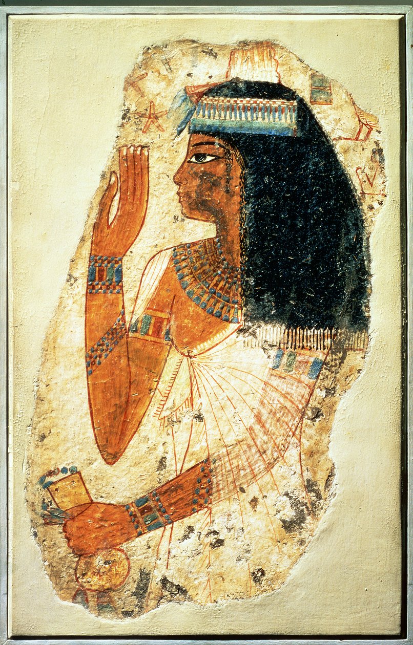 Kvinnan Tjepu, från Thebe, grav 181, New Kingdom (målad gips) av Egyptian 18th Dynasty