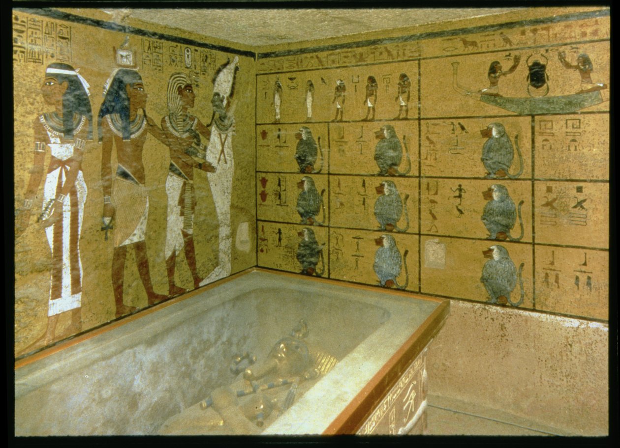 Gravkammaren i Tutankhamons grav, Nya kungariket (foto) av Egyptian 18th Dynasty