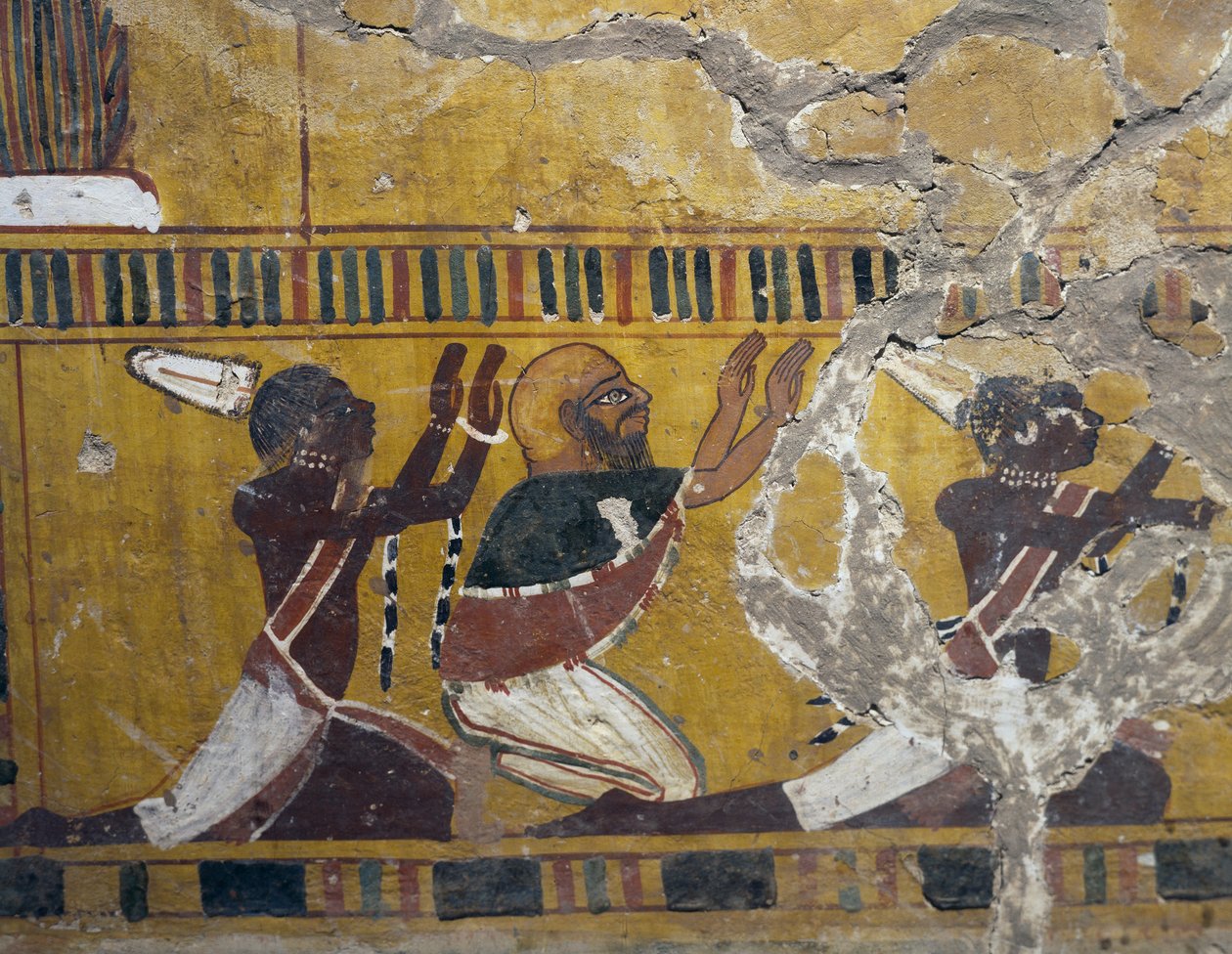 De underkuvade folken, nubier, libyer och asiater, målning från Amenhotep III:s grav i Thebe, Egyptisk civilisation, Nya riket, XVIII:e dynastin av Egyptian 18th Dynasty