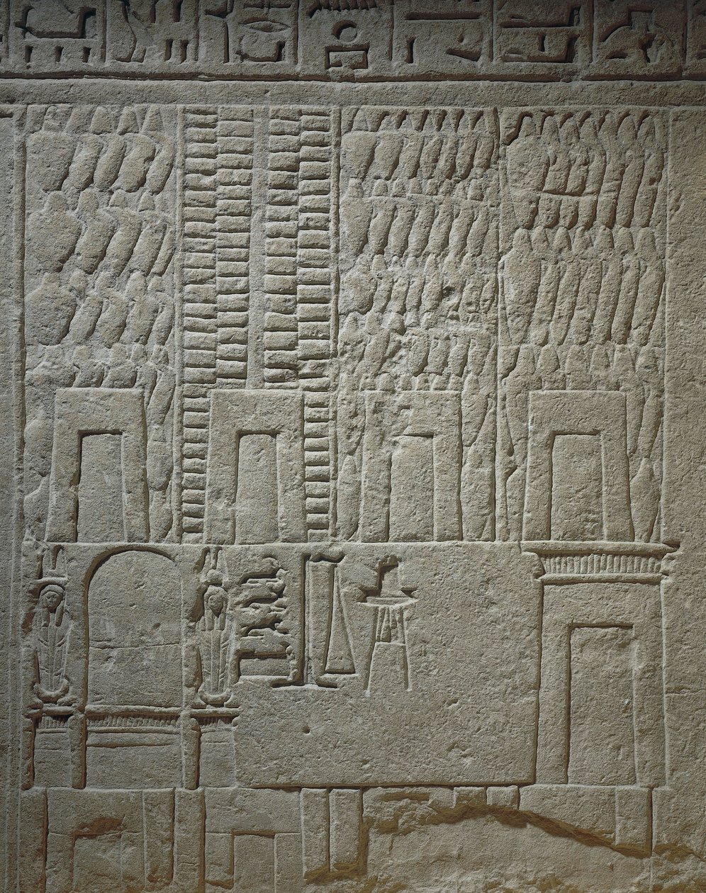 Väggrelief föreställande en lagerdetalj av vågen för vägning av varor av Egyptian 18th Dynasty