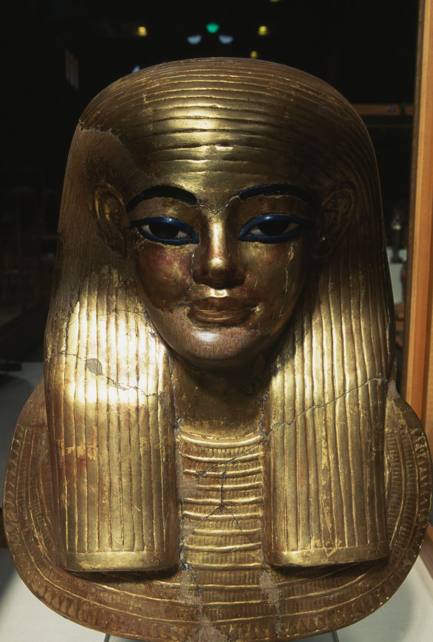 Yuys dödsmask, från Yuya Tjuyas grav, Konungarnas dal, Egypten, Egyptisk civilisation, Nya riket, XVIII:e dynastin av Egyptian 18th Dynasty