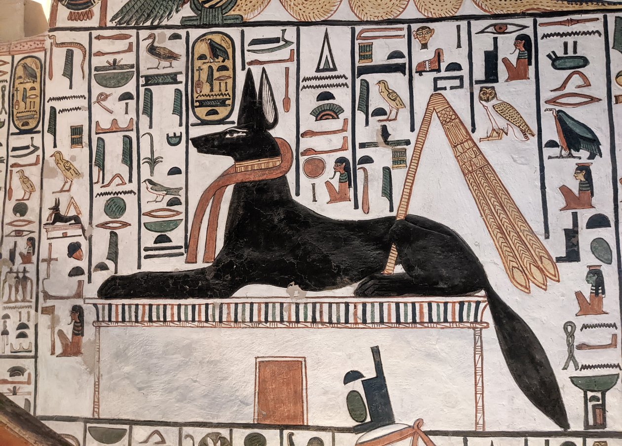 Anubis Tomb Nefertari (väggmålning) av Egyptian 19th Dynasty