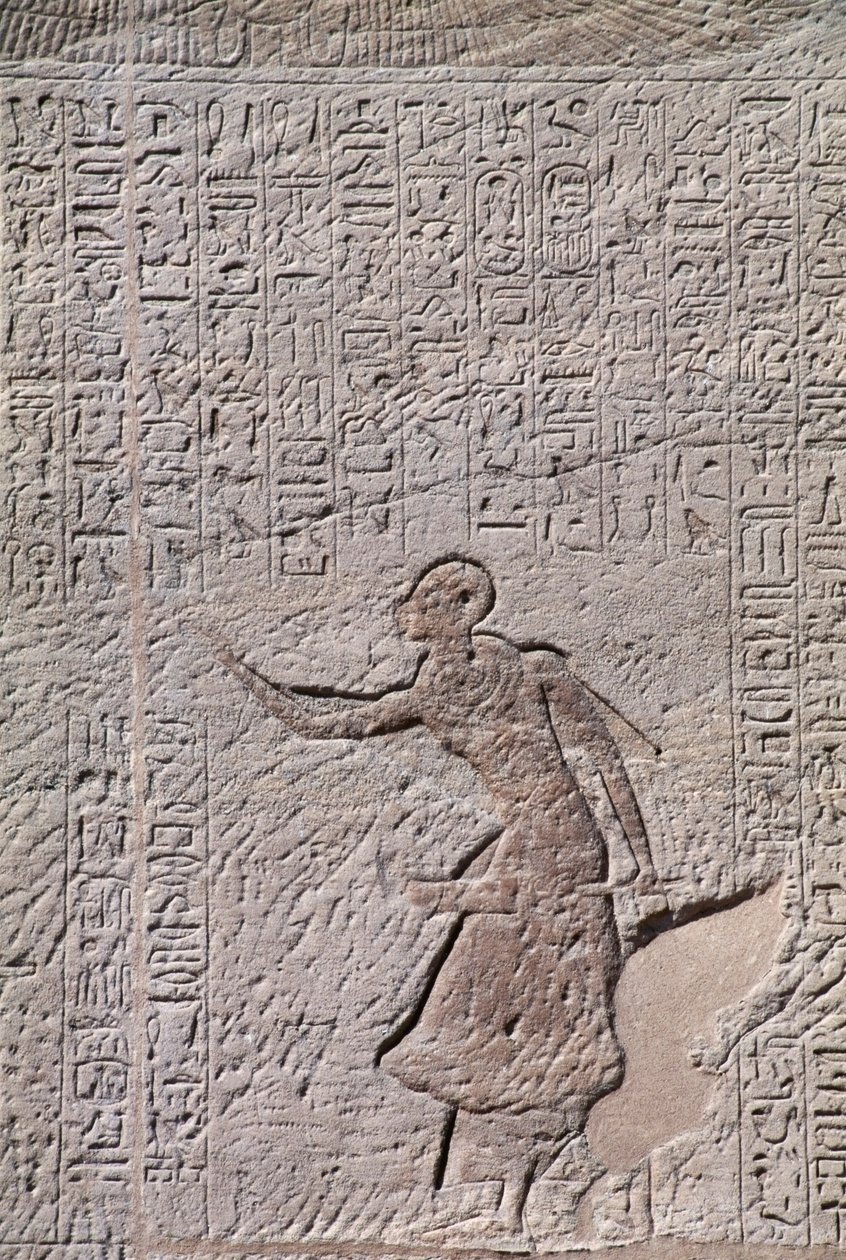 Basrelief från Hathors lilla tempel, tillägnat drottning Nefertari, Abu Simbel (UNESCO:s världsarvslista) av Egyptian 19th Dynasty