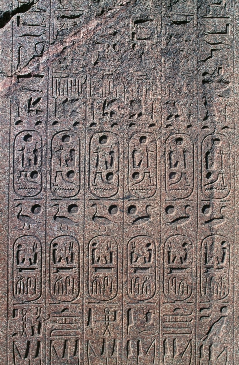 Block med reliefer och inskriptioner, Amuns stora tempel, Tanis, Egypten, Nya riket, dynasti XIX av Egyptian 19th Dynasty