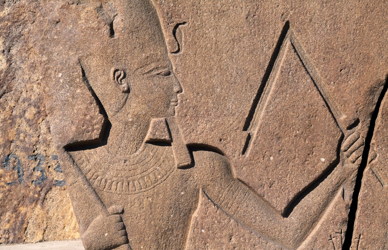 Block med reliefer och inskriptioner av Ramses II, Amuns stora tempel, Tanis, Egypten, Egyptisk civilisation, Nya riket, XIX:e dynastin av Egyptian 19th Dynasty