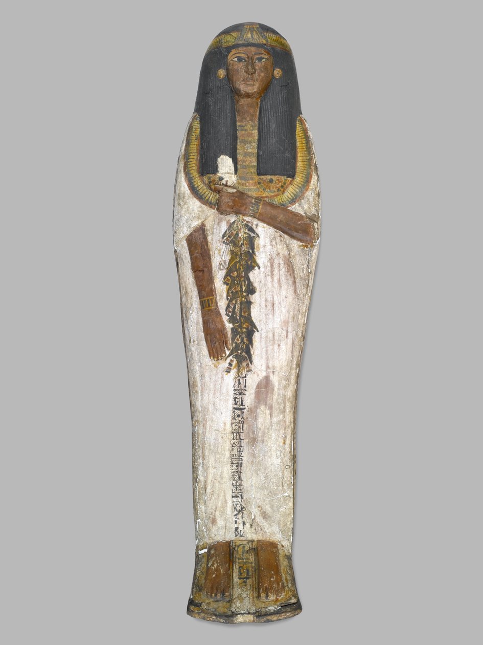 Kista för fruen av huset, Weretwahset, återskriven för Bensuipet, funnen i Thebe, New Kingdom, ca 1292-1190 f.Kr. (målat trä) (se även 293507) av Egyptian 19th Dynasty