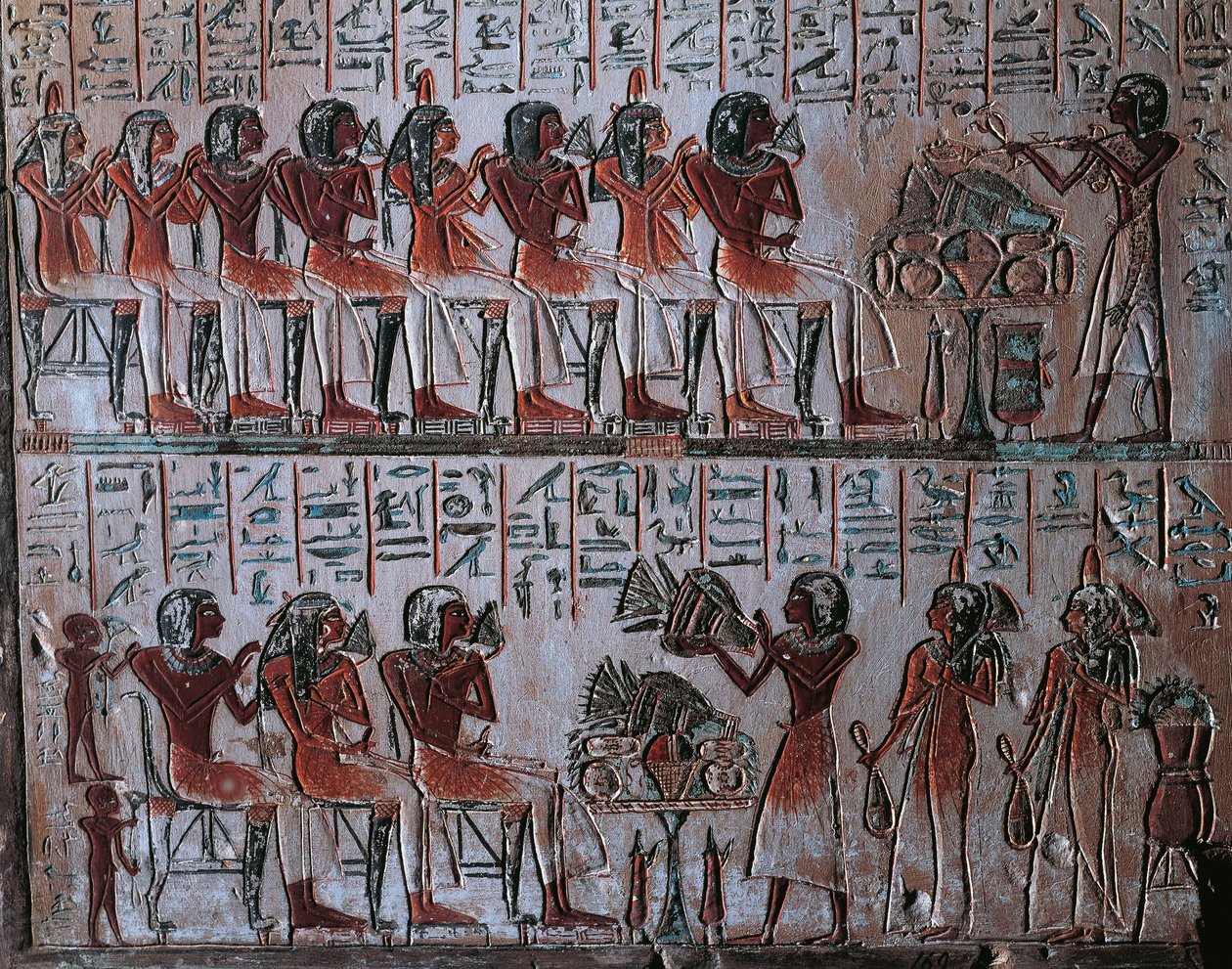 Detalj av Karas stele av Egyptian 19th Dynasty
