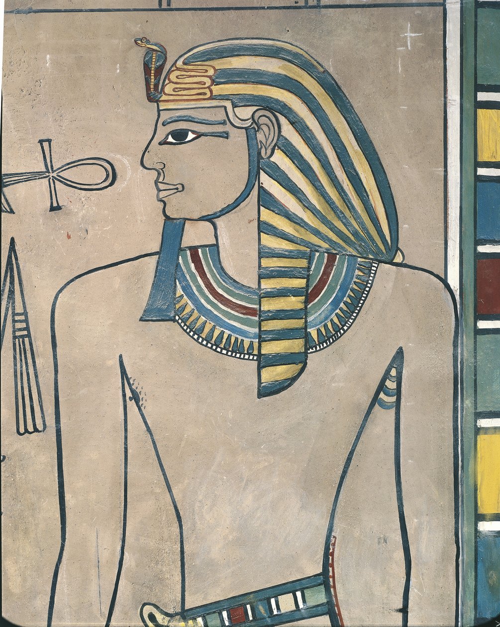 Egypten, forntida Thebe, kungarnas dal, väggmålning av farao Amenhotep III av Egyptian 19th Dynasty