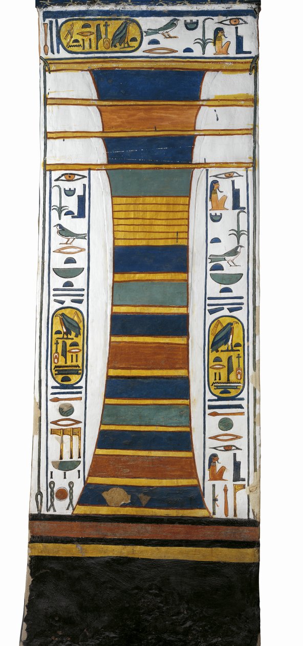 Egypten, Thebe, Luxor, Drottningarnas dal, Nefertaris grav, Djed-pelare som representerar Osiris ryggrad som bär uppståndelsens benmärg inom, från 19:e dynastin av Egyptian 19th Dynasty