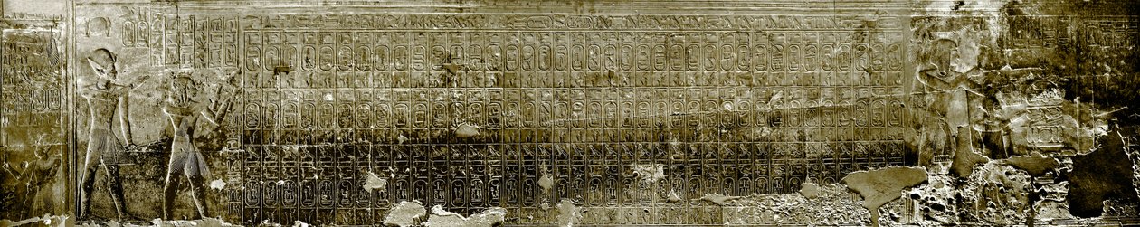 Egyptisk antikvitet: lista över kungar av Abydos. Temple of Sethi (Sety eller Seti) I (19:e dynastin av Egyptian 19th Dynasty