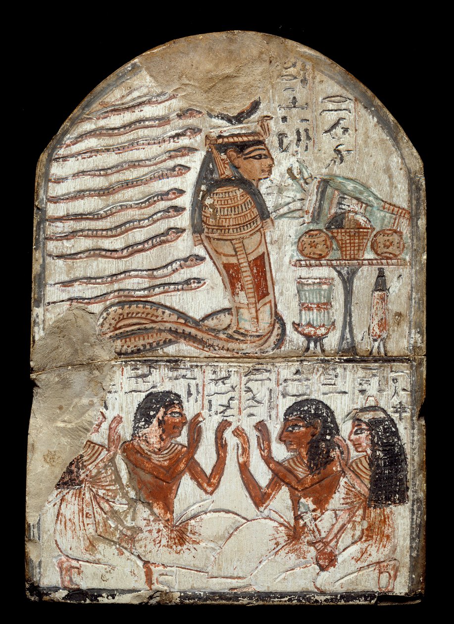 Egyptisk antiken: stel av skulptören Ken, hantverkare i Deir el Medineh. Period av Ramses II (1290-1224 f.Kr.) Bordeaux, Aquitaine-museet av Egyptian 19th Dynasty