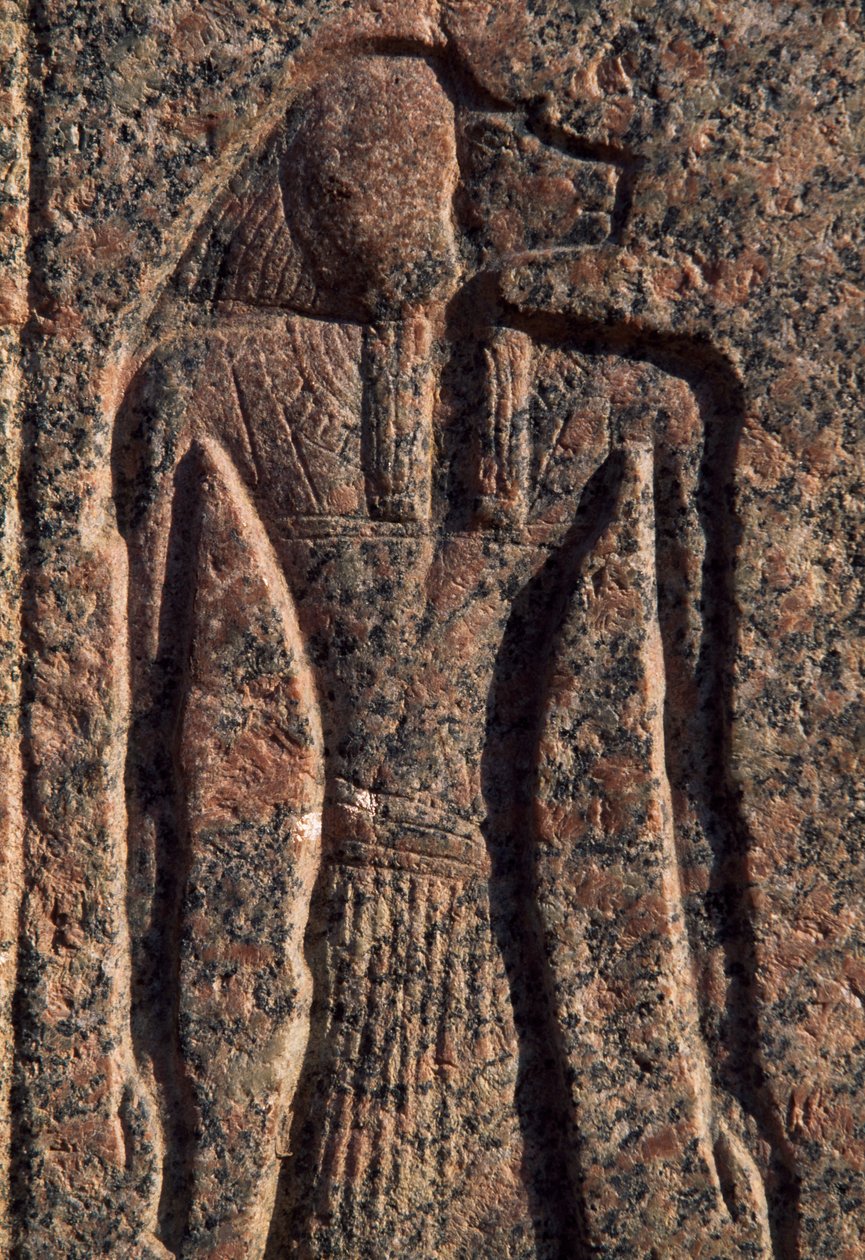 Inskription och relief av Anubis och en annan gud, Amenhoteps sarkofag, Memphis (Unescos världsarvslista) av Egyptian 19th Dynasty