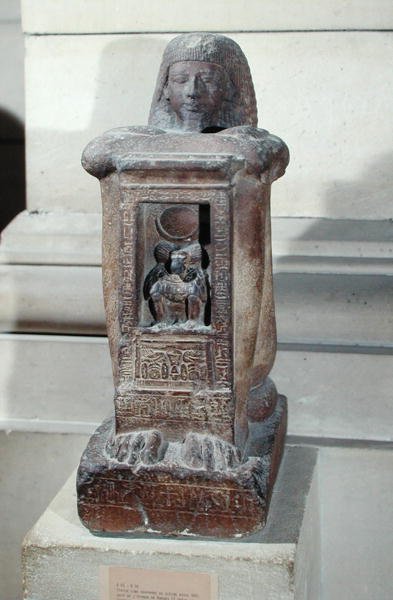 Naophorous staty av skrivaren, Kha, med guden Thoth i naos, Nya kungariket, ca 1279-1212 f.Kr. (kvartsit) av Egyptian 19th Dynasty