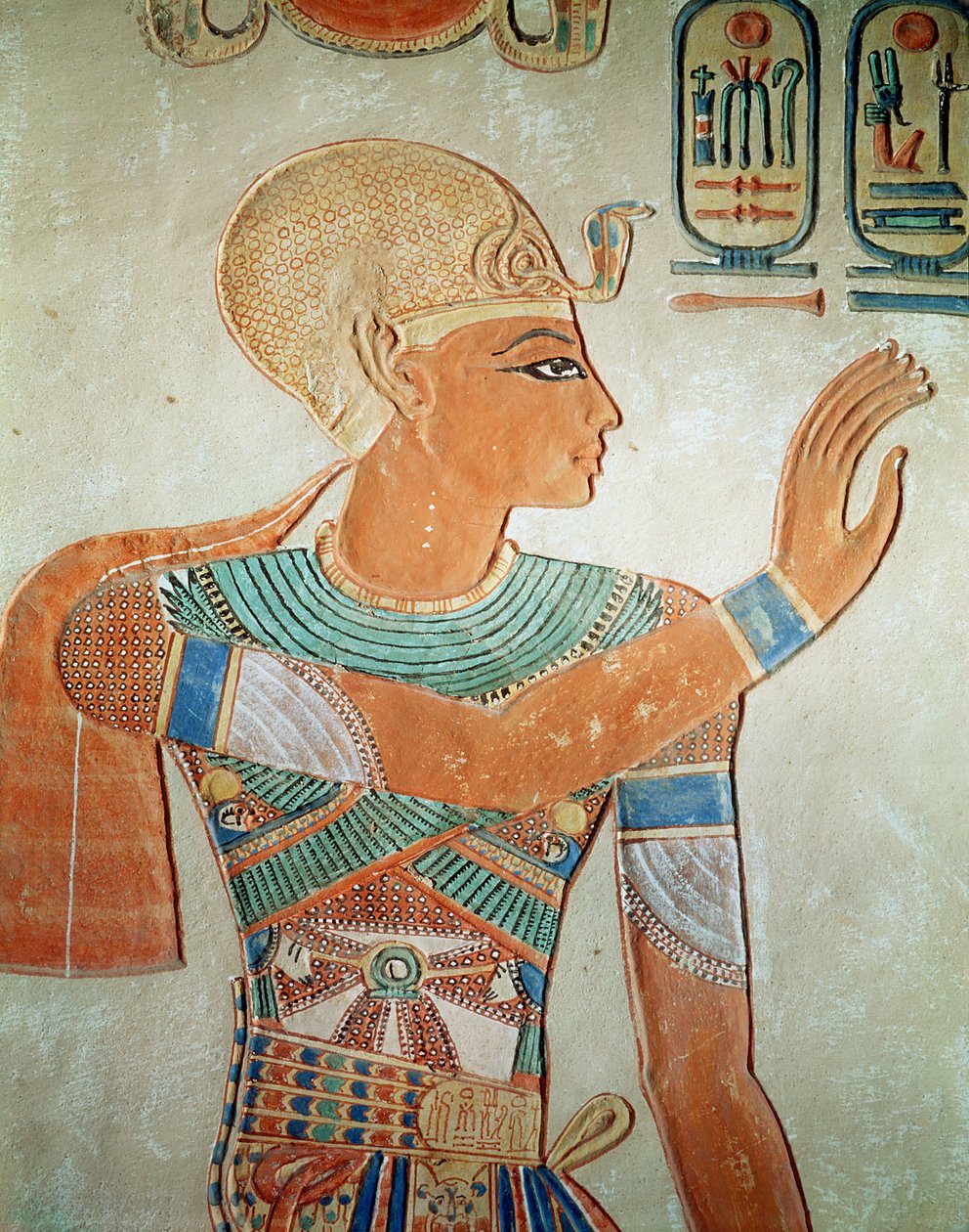 Porträtt av Ramses III (ca 1184-1153 f.Kr.) från Amen-Her-Khepshefs grav, New Kingdom (väggmålning) av Egyptian 19th Dynasty