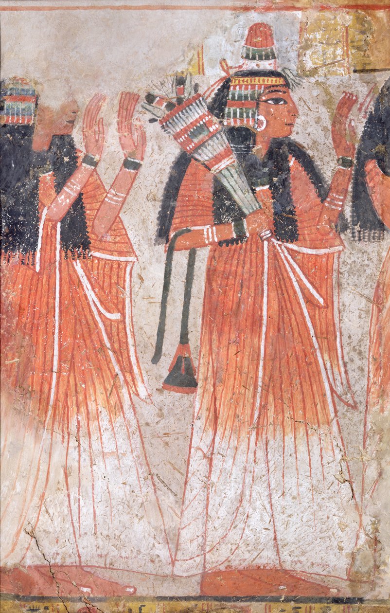 Procession of Women, New Kingdom (väggmålning) av Egyptian 19th Dynasty