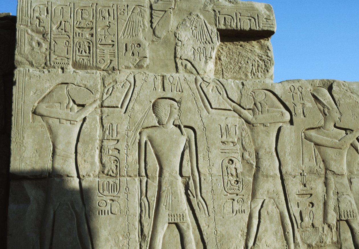 Reningsscen, relief, Amuns tempel, Karnaks tempelkomplex (UNESCO:s världsarvslista) av Egyptian 19th Dynasty