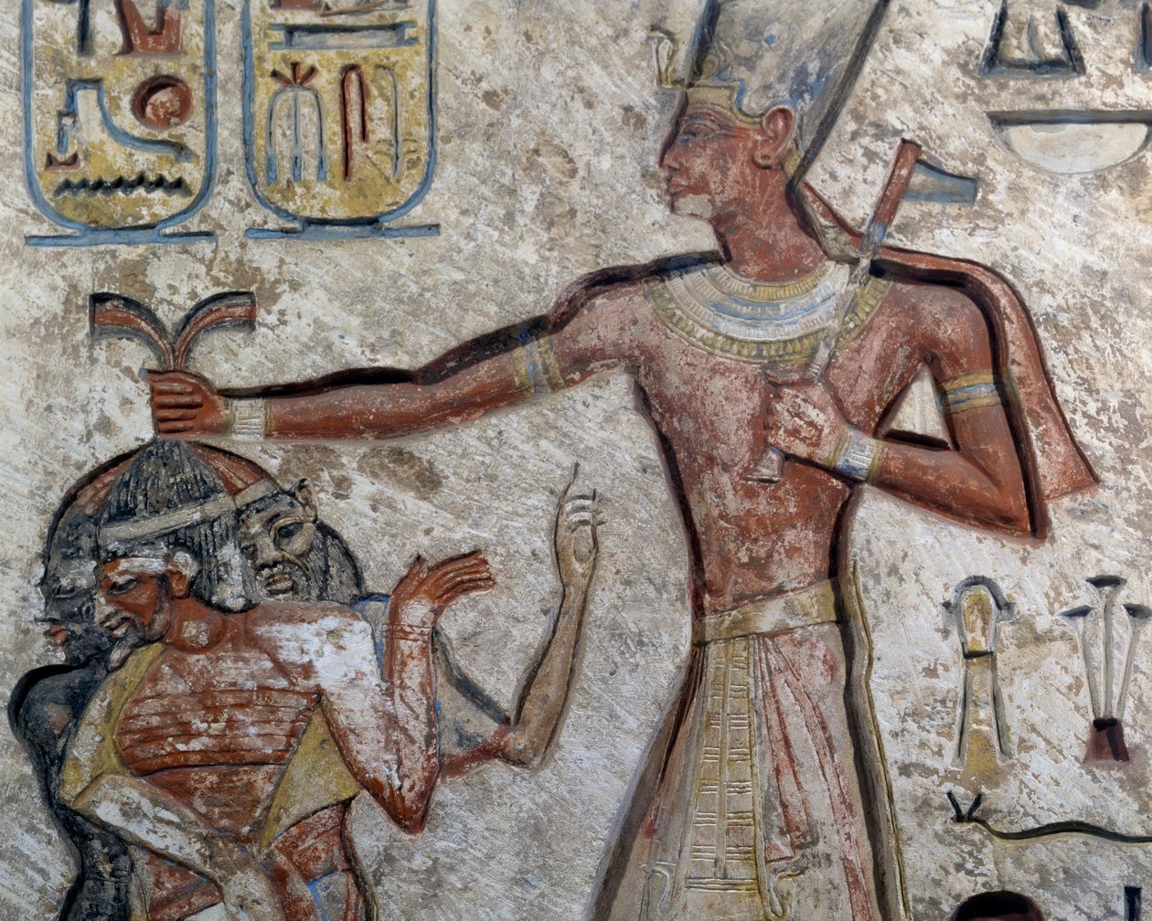 Ramses II håller fångar i håret, Detalj, Egyptisk civilisation, Nya riket, XIX:e dynastin av Egyptian 19th Dynasty