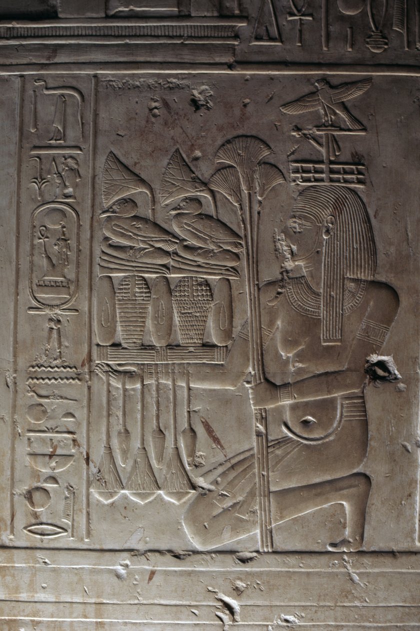 Relief, hypostylhallen, Seti I:s tempel av Egyptian 19th Dynasty