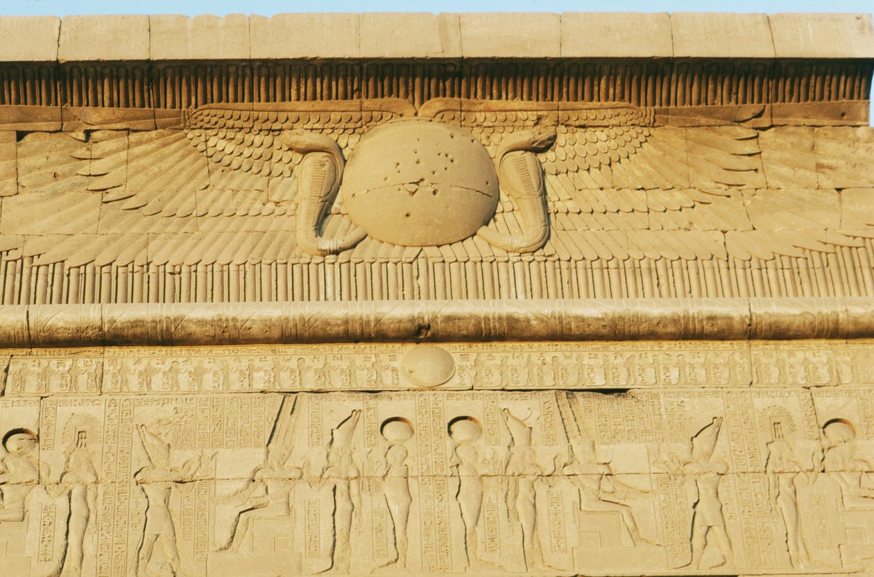 Relief, södra ptolemaiska portalen, Amuns tempel, Karnaks tempelkomplex (UNESCO:s världsarvslista av Egyptian 19th Dynasty
