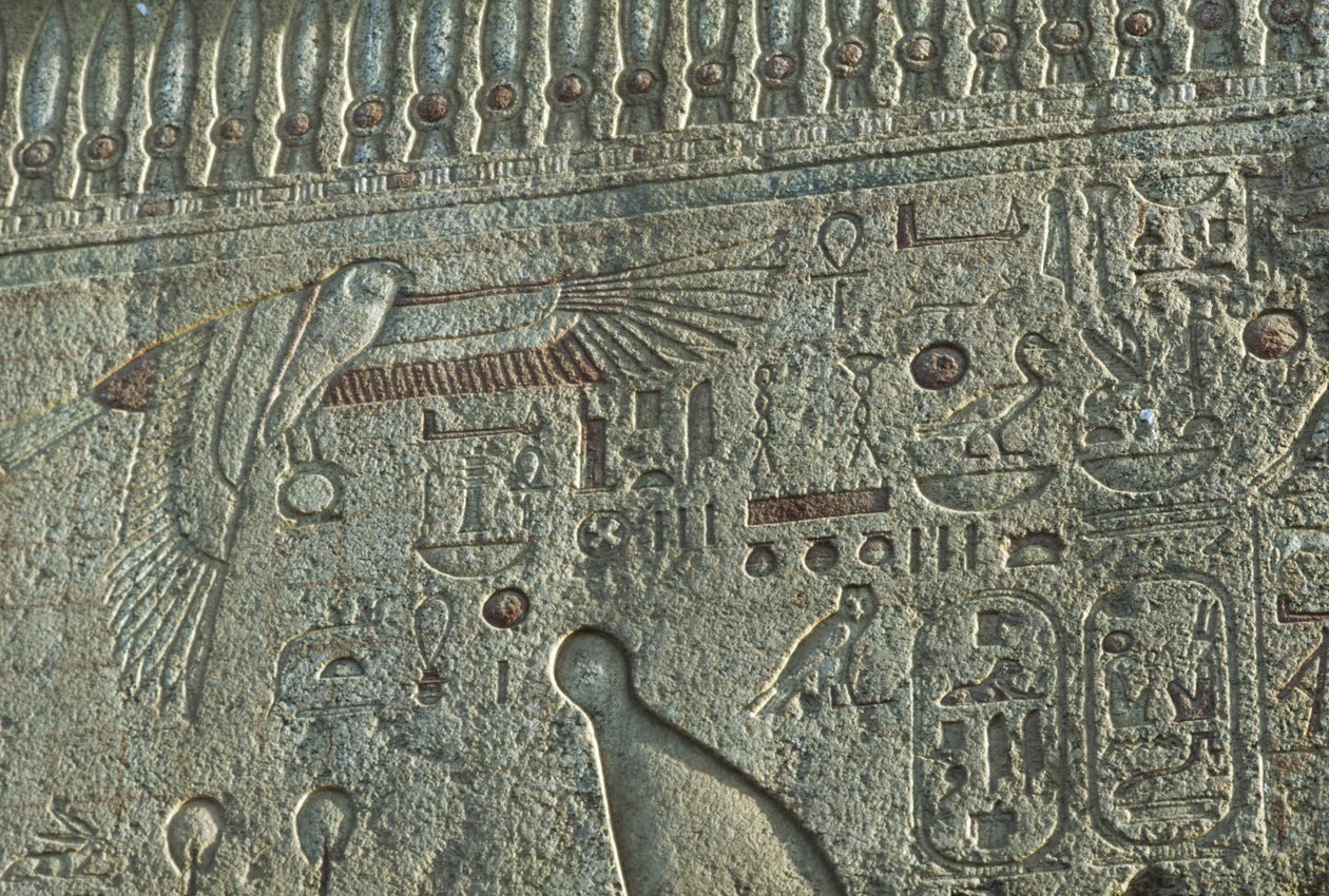 Relief, Amuntemplet, Luxor, antika Thebe (UNESCO:s världsarvslista) av Egyptian 19th Dynasty
