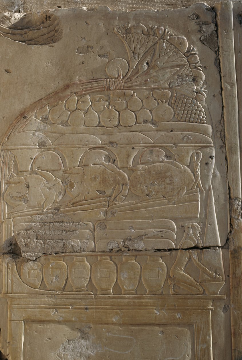 Relief, Ramses II:s tempel, Abydos, Egypten, Egyptisk civilisation, Nya riket, XIX:e dynastin (foto) av Egyptian 19th Dynasty