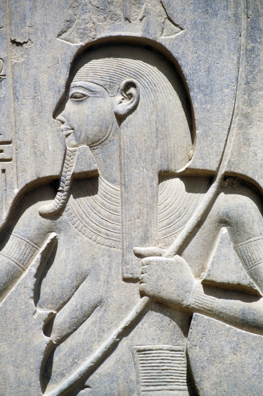 Relief från basen av statyn av Ramses II, Ramses II:s hov, Amuntemplet, Luxor, antika Thebe (UNESCO:s världsarvslista av Egyptian 19th Dynasty