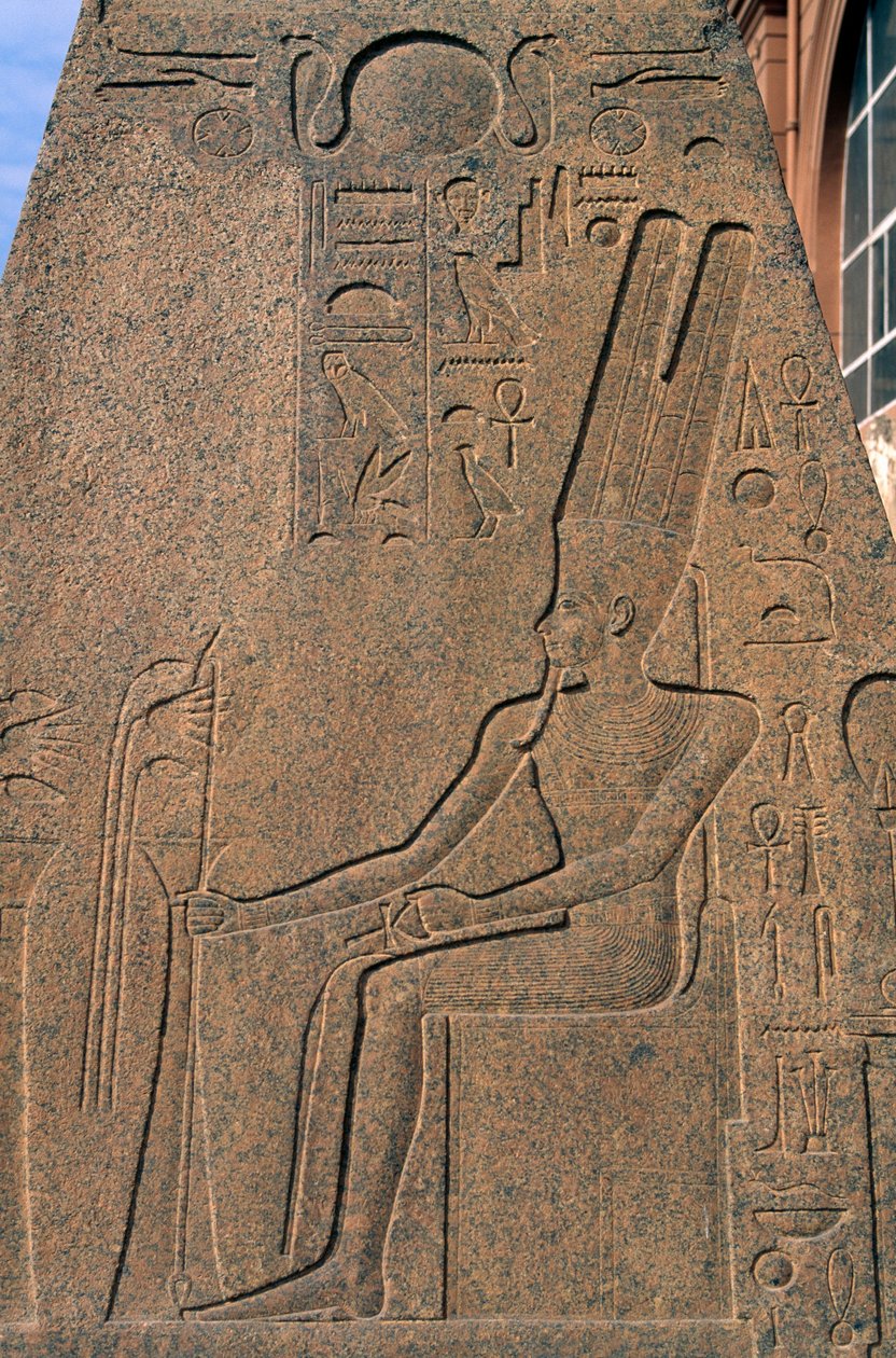 Relief från Ramses II:s obelisk i trädgården till Egyptiska museet i Kairo, Egypten, Egyptisk civilisation, Nya riket, XIX:e dynastin av Egyptian 19th Dynasty